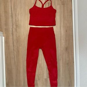 Beyond Yoga Spacedye Caught in the Midi High Waisted Legging and Racerback Tank